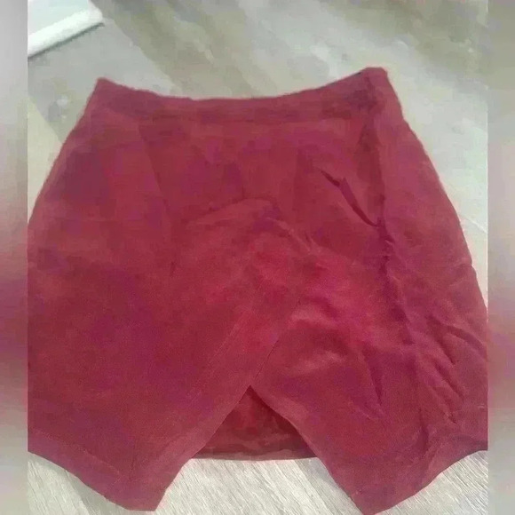 Madewell asymmetric pull-on front wrap skirt burgundy size S - Picture 6 of 8